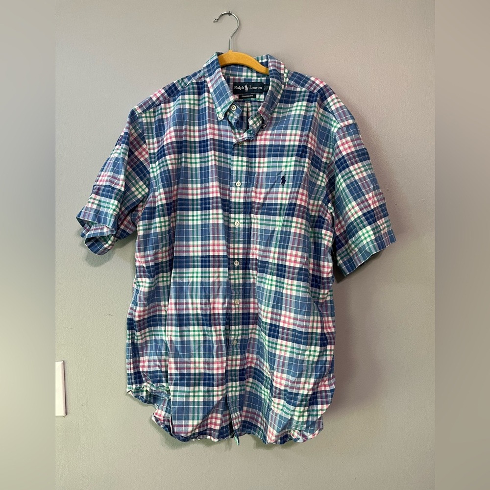 Men’s Ralph Lauren Plaid Short Sleeve Button Down